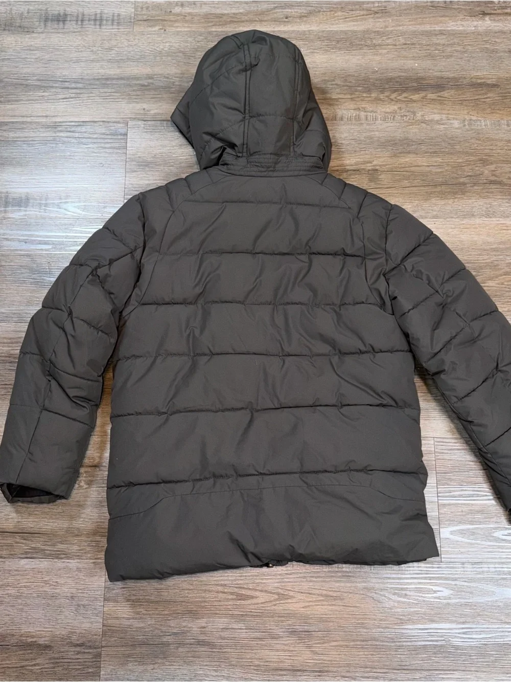 Michael Kors Hooded Puffer Coat Womens Medium (8) Gray Zipper Pockets